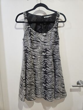 Kimchi Blue Black And White Animal Stripe Dress
